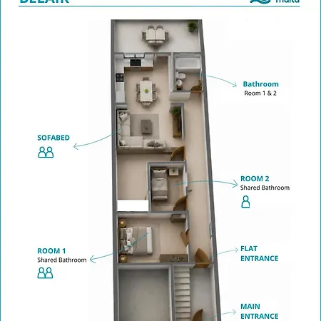 Apartmán Bright & Airy St. Julian's Flat *